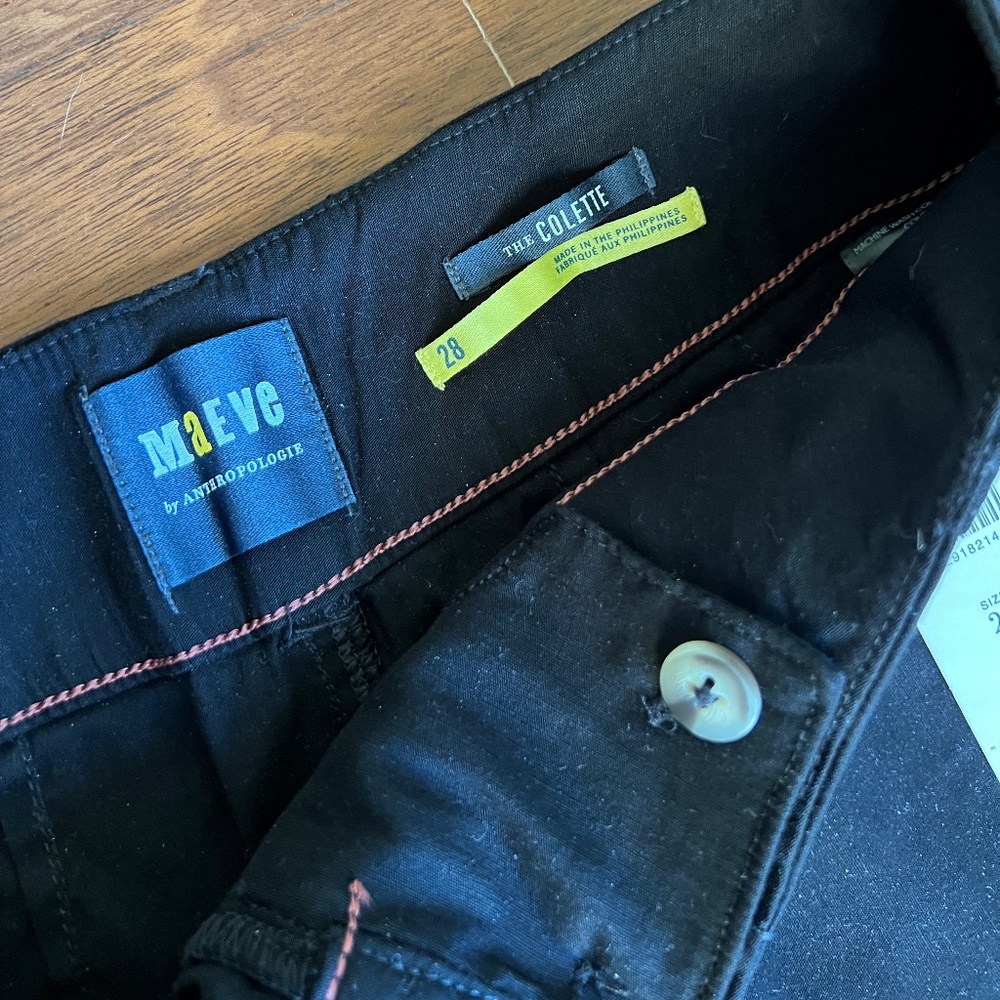 Anthropologie (Maeve) Colette wide leg cropped pant, black, sz 28 - Picture 3 of 5